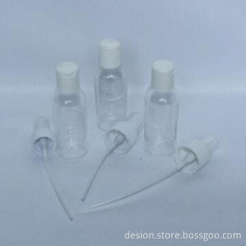 Travel water bottle set, made of transparent plastic